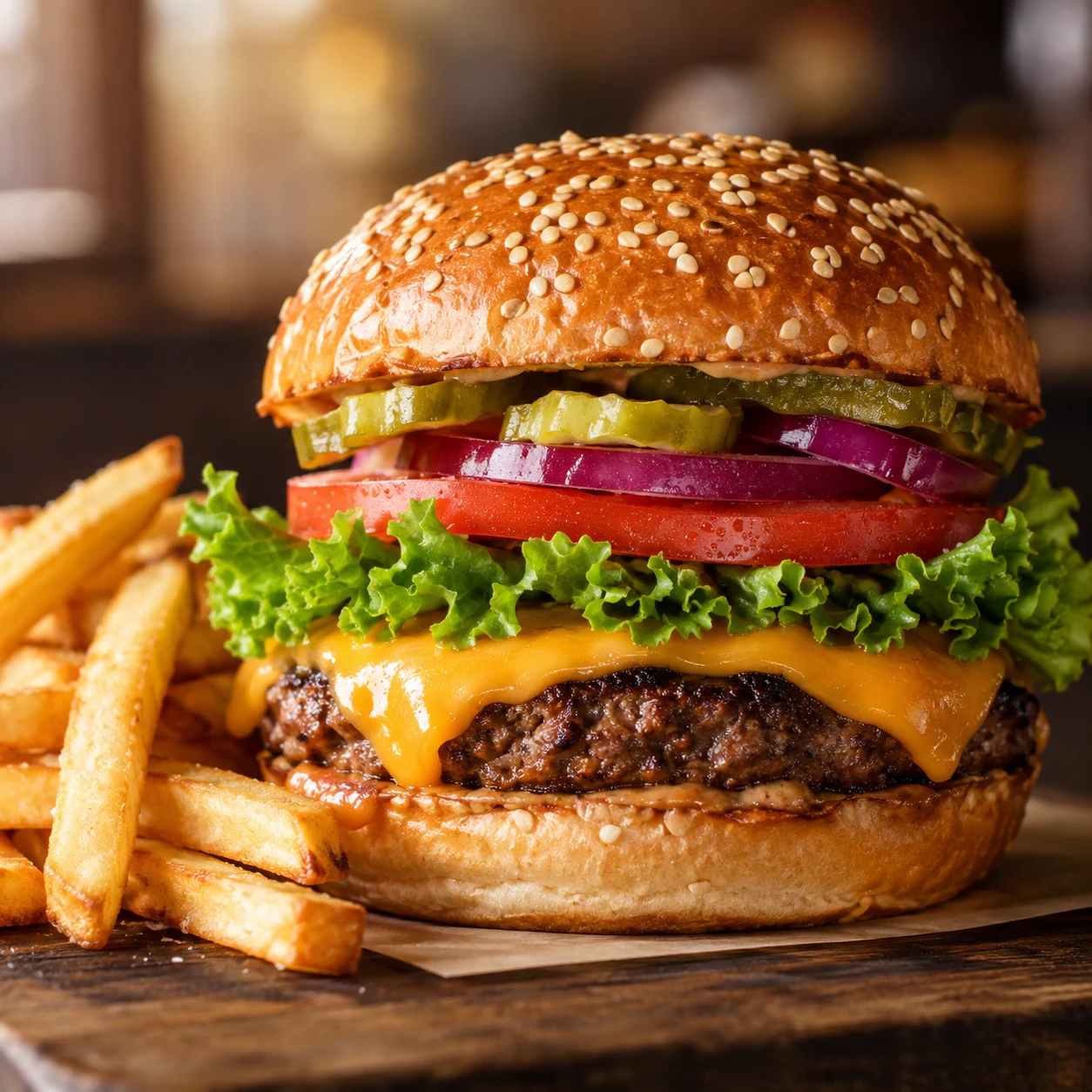 Menu-ready burger visual
