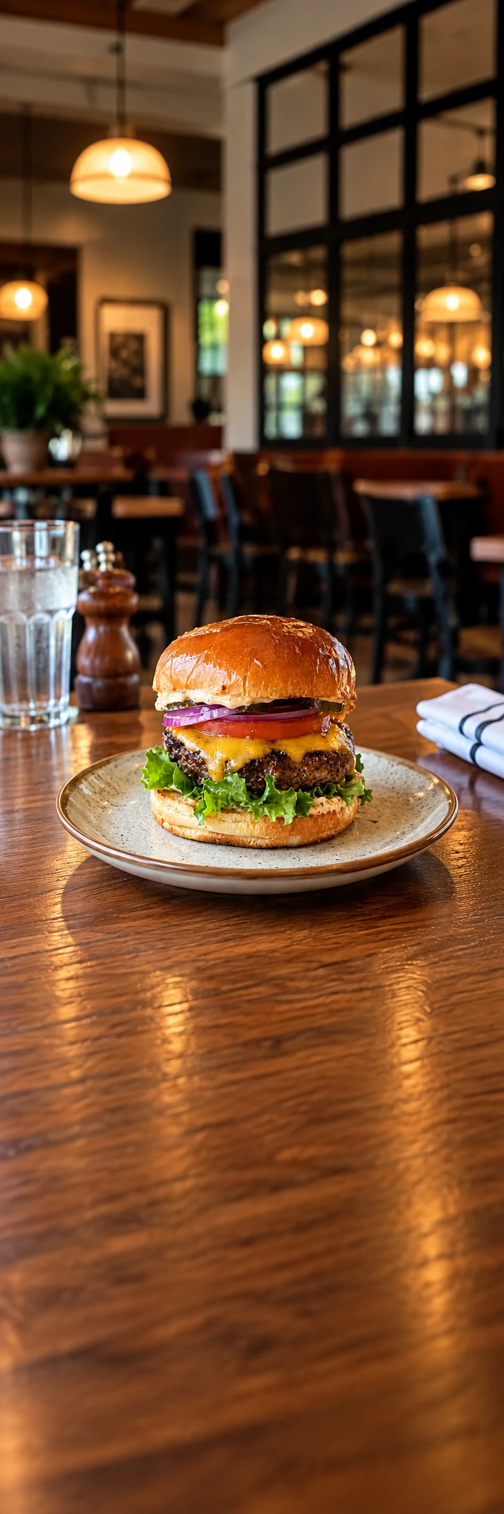 Burger before editing
