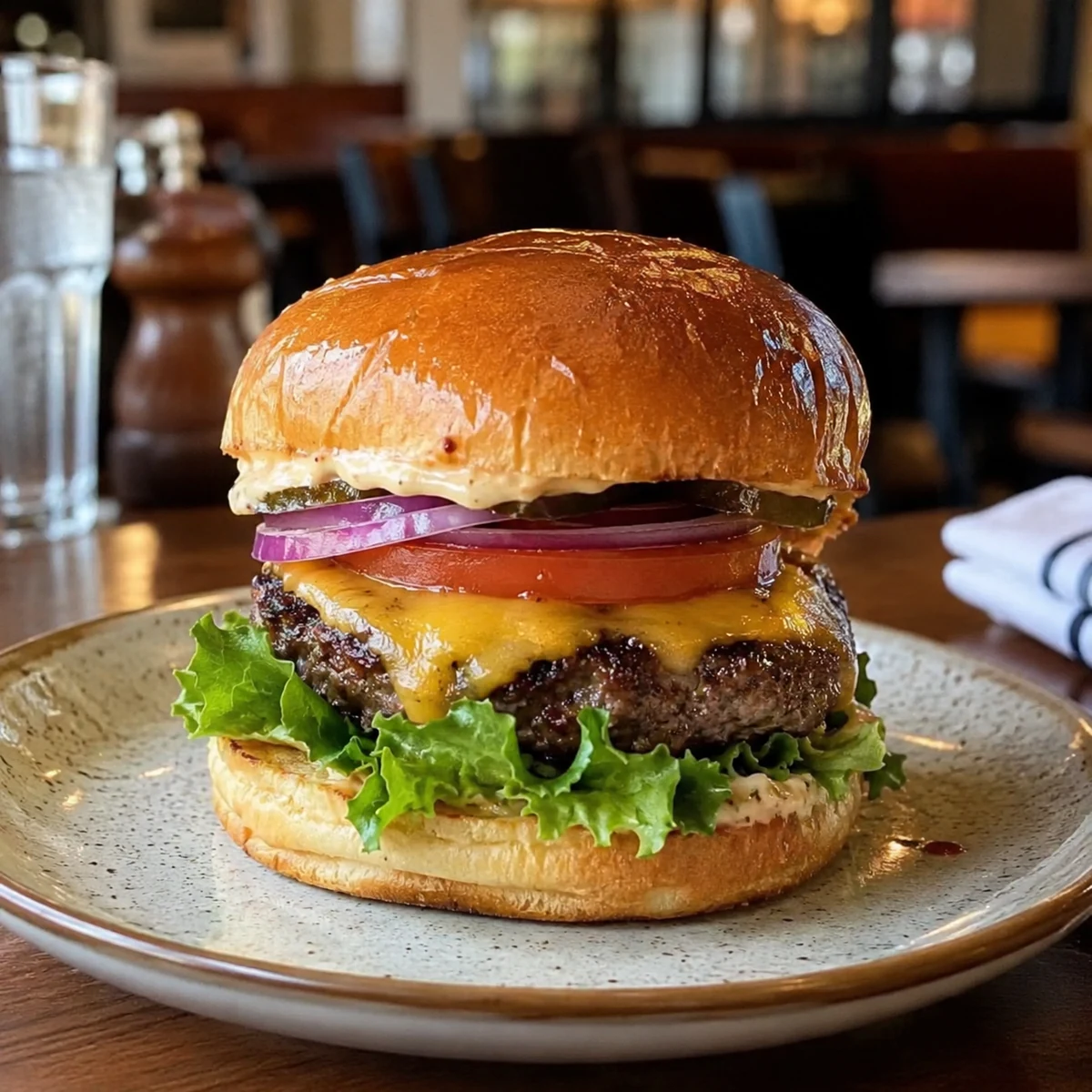 Burger before editing
